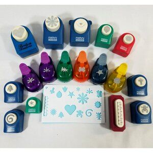 Lot of 17 Paper Punches Mixed Brands Bugs Cross Star Border Heart Marvy Uchida
